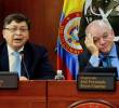 El presidente de la Corte Constitucional, Jorge Enrique Ibañez, y el magistrado José Fernando Reyes Cuartas. FOTO: Colprensa.