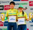 Jerónimo Calderon y Stefanía Herrera, corredores del Team Sistecrédito. FOTO CORTESÍA FEDECICLISMO
