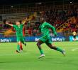 Bayron Caicedo celebrando el gol que tiene al Real Cundinamarca soñando con el título de la B. FOTO DIMAYOR