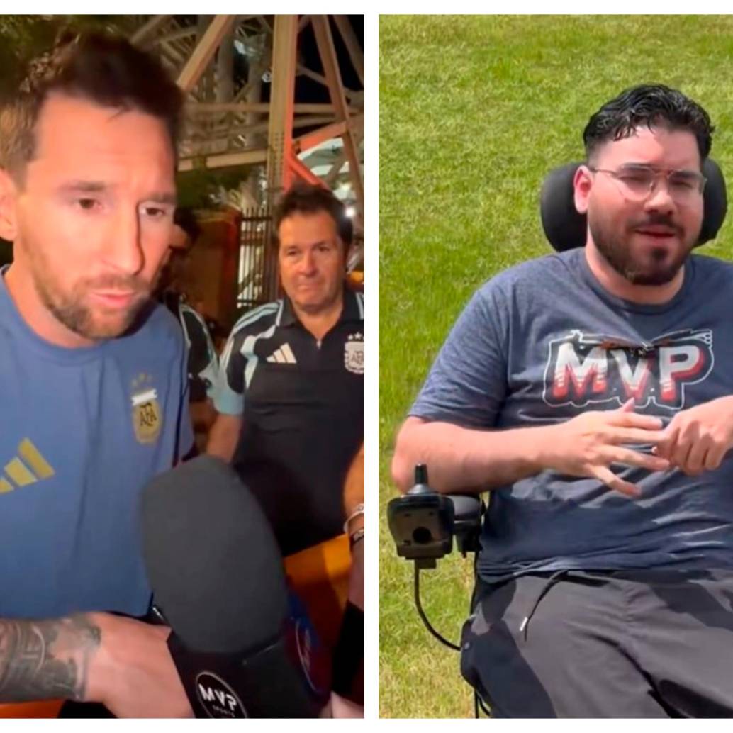 Lionel Messi y su bonito gesto con el periodista venezolano Manu Gutiérrez. FOTOS PANTALLAZOS TOMADOS DEL X @ManuSportsVE