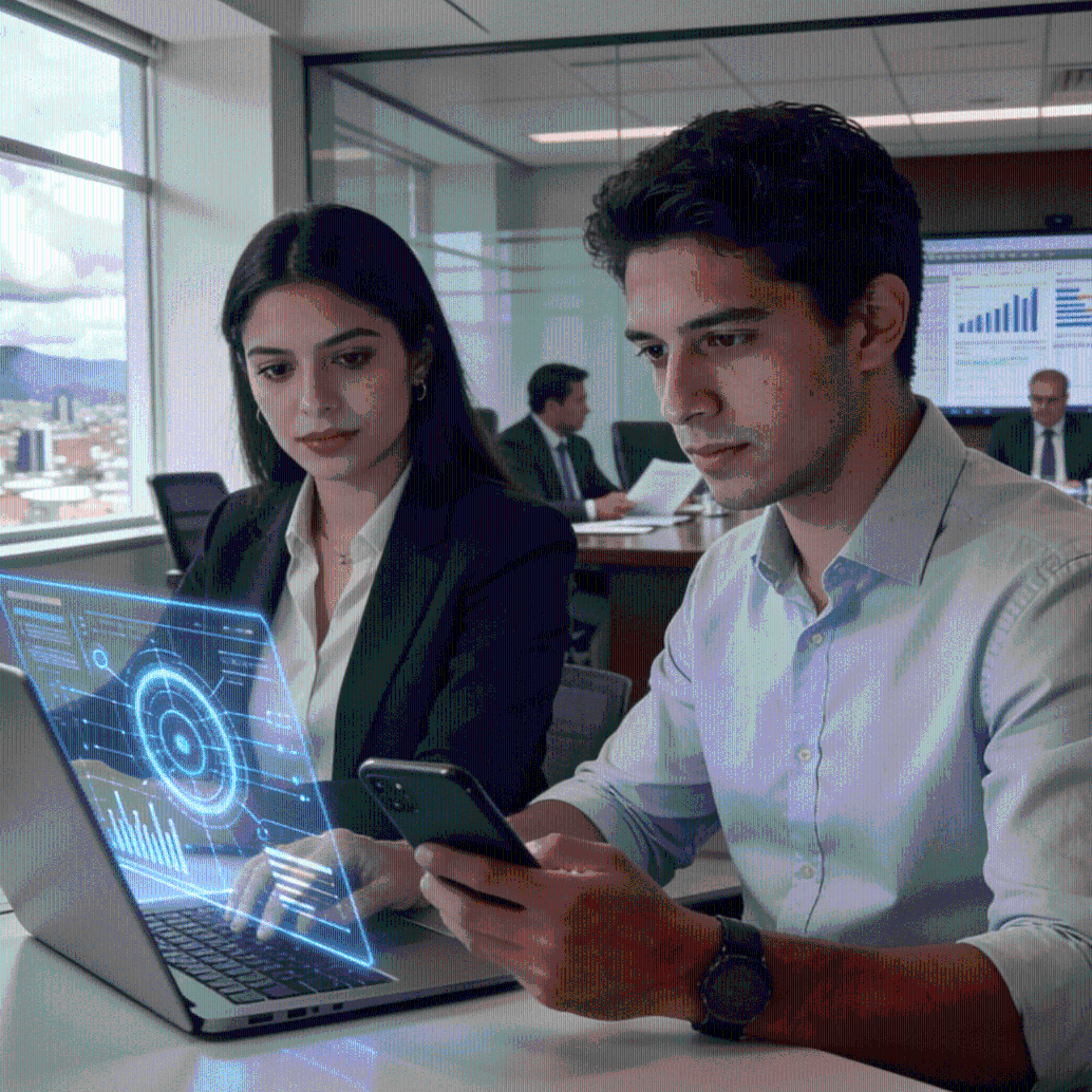 Ilustración de inteligencia artificial; según CINTEL, el 48% de los usuarios de internet en Colombia ya utiliza herramientas de IA principalmente para tareas académicas y laborales.
