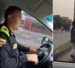 Polémica por dos policías que insultaron dos mujeres en un carril exclusivo del MIO, en Cali. FOTOS: Captura de video
