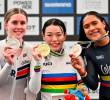 Stefany Cuadrado, la nueva sensación del ciclismo de pista mundial, ya celebra ante las grandes de la velocidad mundial. FOTO X-FEDECICLISMO