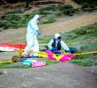 Descripción: Accidente de parapentista, donde murió Rubén Darío Gómez Montoya, cuando al parecer un fuerte viento cerró su parapente y cayó al suelo, en el sector de Serramonte, en Bello. Fecha de evento: 07/02/2021. Foto: Andrés Camilo Suárez