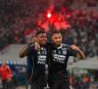 En la imagen aparecen Brayan León y Francisco Fydriszewski, dupla goleadora del DIM. FOTO COLPRENSA