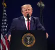 Trump encabezó en Washington el acto central por los 250 años de la Independencia de Estados Unidos. FOTO: AFP