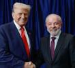 Donald Trump y Luiz Inácio Lula da Silva se reunieron para llegar a acuerdos sobre los aranceles y América Latina. FOTO: Tomada de X <i>@LulaOficial </i>