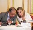 Sarabia conoció a Petro en la campaña de 2022, cuando era secretaria del entonces senador Armando Benedetti. El candidato vio sus cualidades y rápidamente se volvió indispensable en el día a día. <b>FOTO</b> Presidencia