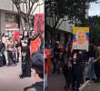 Un grupo de personas autodenominadas “satánicas” marcharon en Bogotá durante un Viernes Santo. FOTOS: Capturas de video