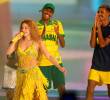 Shakira durante su presentación en el show que brindó en las playas de Copacabana en Río de Janeiro, el sábado anterior hasta la nadrugada del domingo. FOTO GETTY