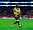 Miguel Ángel Borja celebra los dos tantos que marcó con América en la Liga de México, en el empate 2-2 ante Guadalajara. FOTO GETTY
