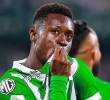 El delantero Marlos Moreno vive una nueva etapa de gloria con Atlético Nacional, el jugador además de marcar goles, tiene uno de los rendimientos más destacados del equipo. FOTO MANUEL SALDARRIAGA
