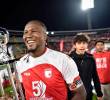 El vallecaucano Hugo Rodallega fue la gran figura del título de Superliga de Santa Fe, ante Junior. FOTO: Colprensa