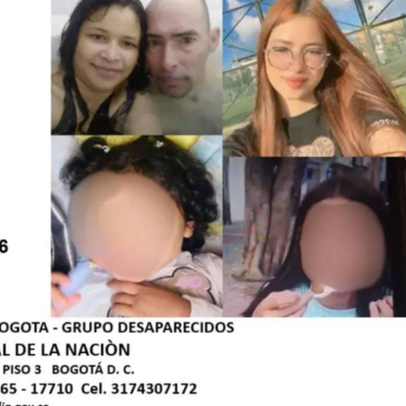 Familia desaparecida en Bogotá. FOTO: Tomada de redes sociales