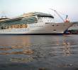 El Serenade of the Seas, crucero de 293 metros construido en el astillero Meyer de Alemania para Royal Caribbean, llegó este 2 de octubre a Miami, EE. UU. FOTO: AFP
