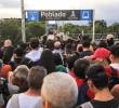 Este fue el hueco que se hizo en las vías del tren y por el cual se suspendió el servicio de la línea A del metro de Medellín. FOTO: Camilo Suárez, EL COLOMBIANO