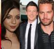 Hayden Panettiere (36 años), Michelle Trachtenberg (39 años), Cory Monteith (31 años) y Paul Walker (40 años). FOTO: AFP, GETTY.