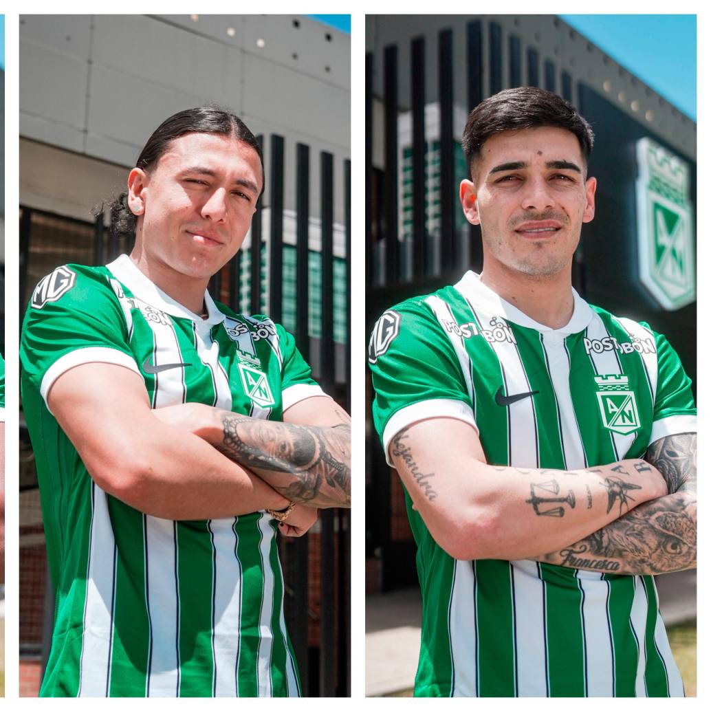 Andrés Reyes e Ian Poveda tienen 26 años, mientras que Elías Cabrera tiene 23. FOTOS CORTESÍA ATLÉTICO NACIONAL