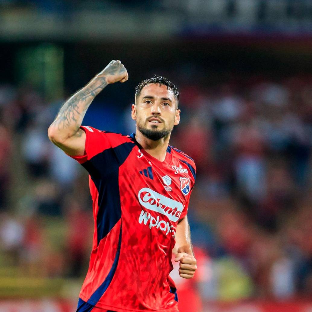 El delantero argentino Francisco Fydriszewski anotó uno de los dos goles con lo que el Medellín ganó en Uruguay el juego de ida. Foto: Camilo Suárez