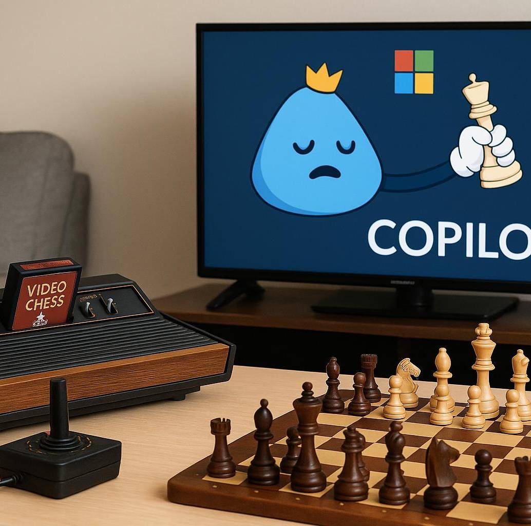 Microsoft Copilot perdió ante Video Chess del Atari 2600, resaltando los límites de los modelos de lenguaje para mantener el contexto en tareas continuas. FOTO: Creada con IA - EL COLOMBIANO