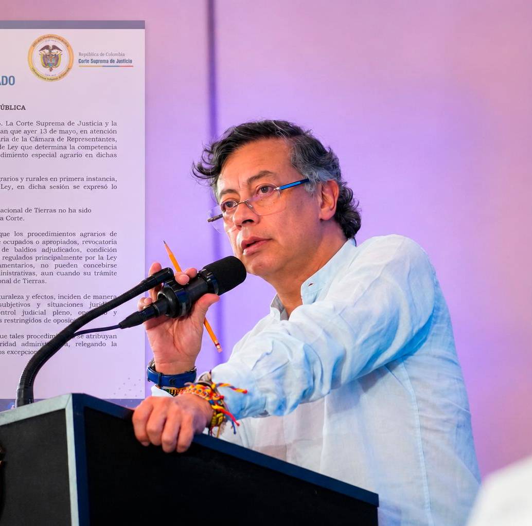 El presidente Gustavo Petro cuestionó desde Boyacá el fallo de la Corte sobre las competencias de la Agencia Nacional de Tierras. FOTO COLPRENSA