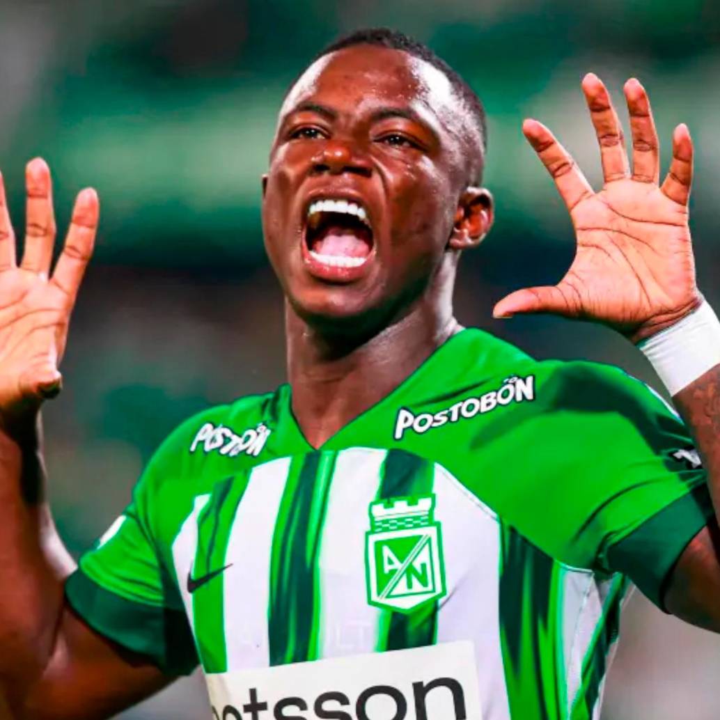 El extremo Marino Hinestroza fue una de las figuras de Atlético Nacional en los títulos que consiguió en 2024 y 2025. Foto: Manuel Saldarriaga