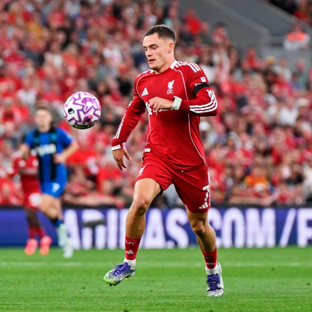 El extremo alemán Florian Wirtz es la nueva “gran” figura del Liverpool de Inglaterra. Su adaptación al fútbol inglés ha sido buena. FOTO: GETTY