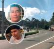 Estiben Alberto López Villa (arriba), de 32 años, y Mateo Cárdenas Arboleda (abajo), quien había cumplido los 18 años hace una semana, fueron baleados en este punto de la variante a Caldas, en jurisdicción de La Estrella. FOTO: LAURA ROSA JIMÉNEZ VALENCIA Y CORTESÍA