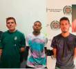 Por el asesinato de la periodista María Victoria Correa Ramírez (detalle), en Envigado, fueron capturados Juan Camilo Carvajal Burbano (izq.), alias Gafas, y Deiby Yulián Posso Pretel (centro), alias Cali, en la capital de Valle del Cauca, mientras que en Prado, Tolima, las autoridades detuvieron a Yuván Daniel Arenas Gómez, alias El Mello. FOTOS: CORTESÍA