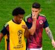 Juan Guillermo Cuadrado junto a James Rodríguez en la Selección Colombia. FOTO AFP