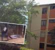 En los alrededores de la urbanización La Toscana, en el barrio Córdoba, de Medellín, se ve cómo el hombre le propina la golpiza a una mujer. FOTOS: GOOGLE MAPS Y TOMADA DE VIDEO