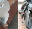 Así quedó el espejo de la motocicleta que impactaron con este rifle deportivo en los límites de la comuna 15 (Guayabal), 16 (Belén) y el corregimiento Altavista. FOTO: TOMADA DE TELEANTIOQUIA NOTICIAS