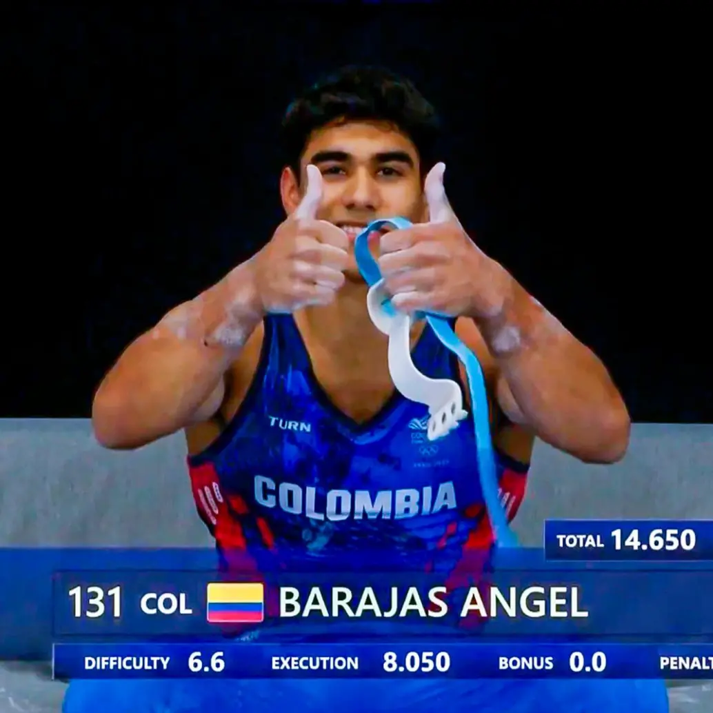 Ángel Barajas estuvo a una décima de obtener el oro en Hungría. FOTO: Tomada de redes @maple_maple555