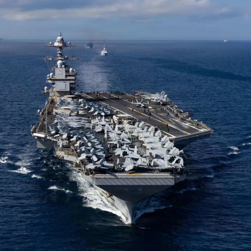 El USS Gerald R. Ford ya se encuentra junto a la flotilla de Estados Unidos desplegada en el mar Caribe. Foto: Getty Images. 