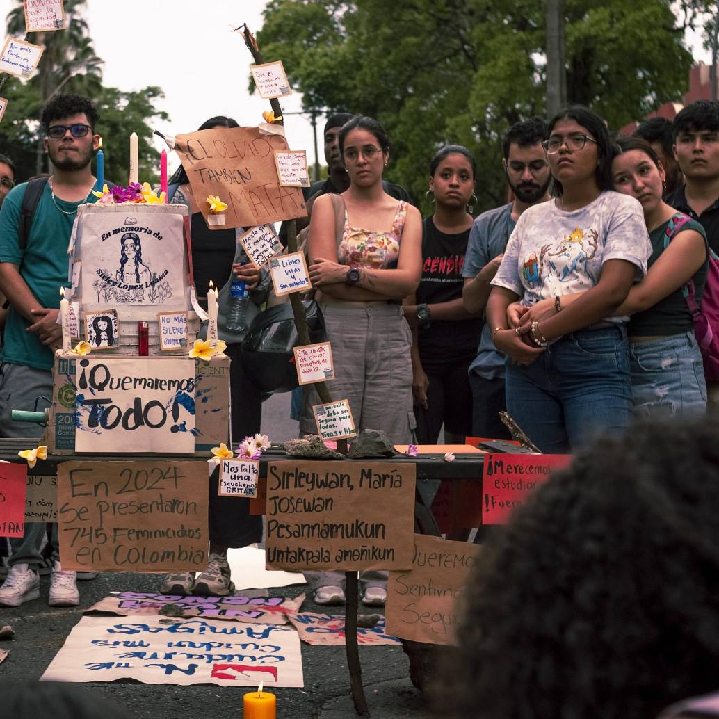 Los estudiantes de la Universidad han hecho plantones pidiendo justicia. <b>Fotos: </b>Cortesía de Nathalia/@aguacero_visual