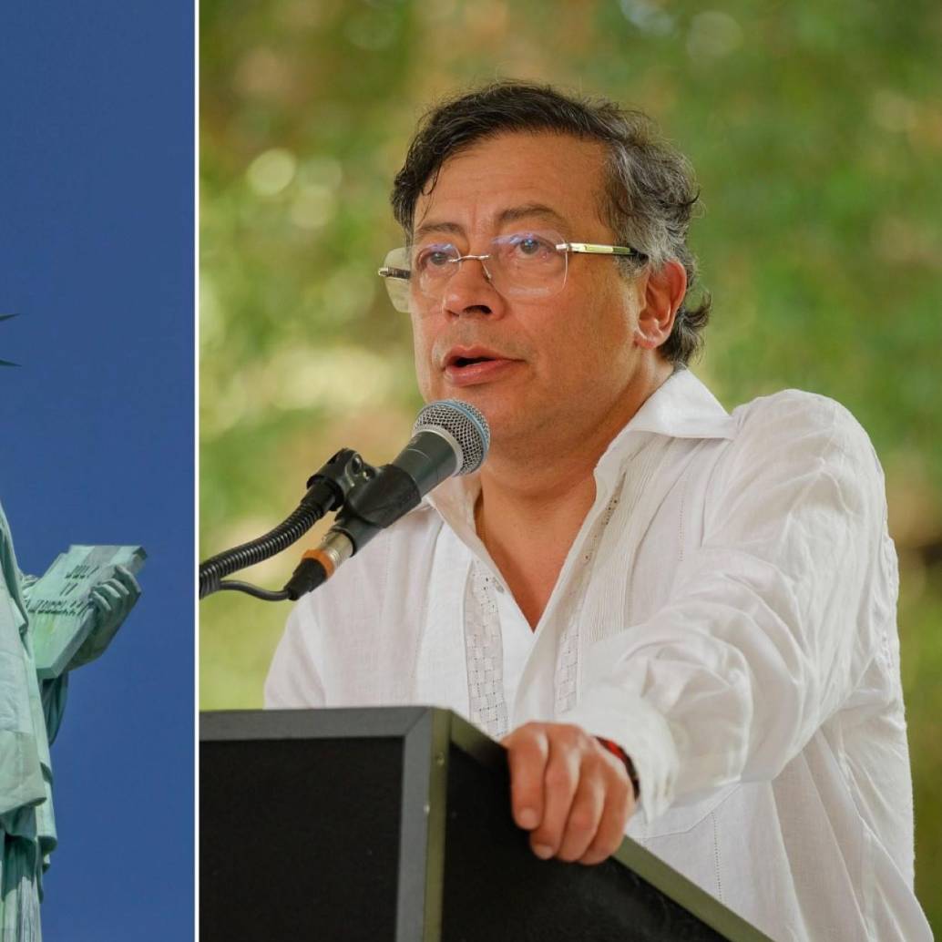 El presidente Gustavo Petro insistió con su idea de una Estatua de la Libertad en Colombia desde Santa Marta. Fotos: Juan Antonio Sánchez y Presidencia