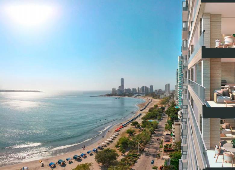 Render ilustrativo del proyecto Unión 5 Once, que se construye en Cartagena. FOTO: CORTESÍA