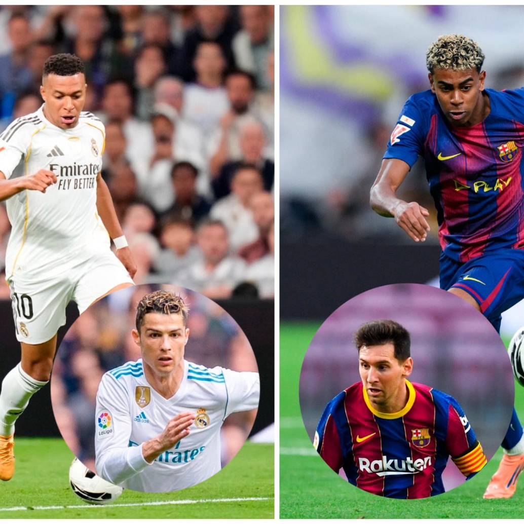 La reciente tensión entre Lamine Yamal y los jugadores del Real Madrid revive los tiempos de Messi y Cristiano Ronaldo. Foto: GETTY. 