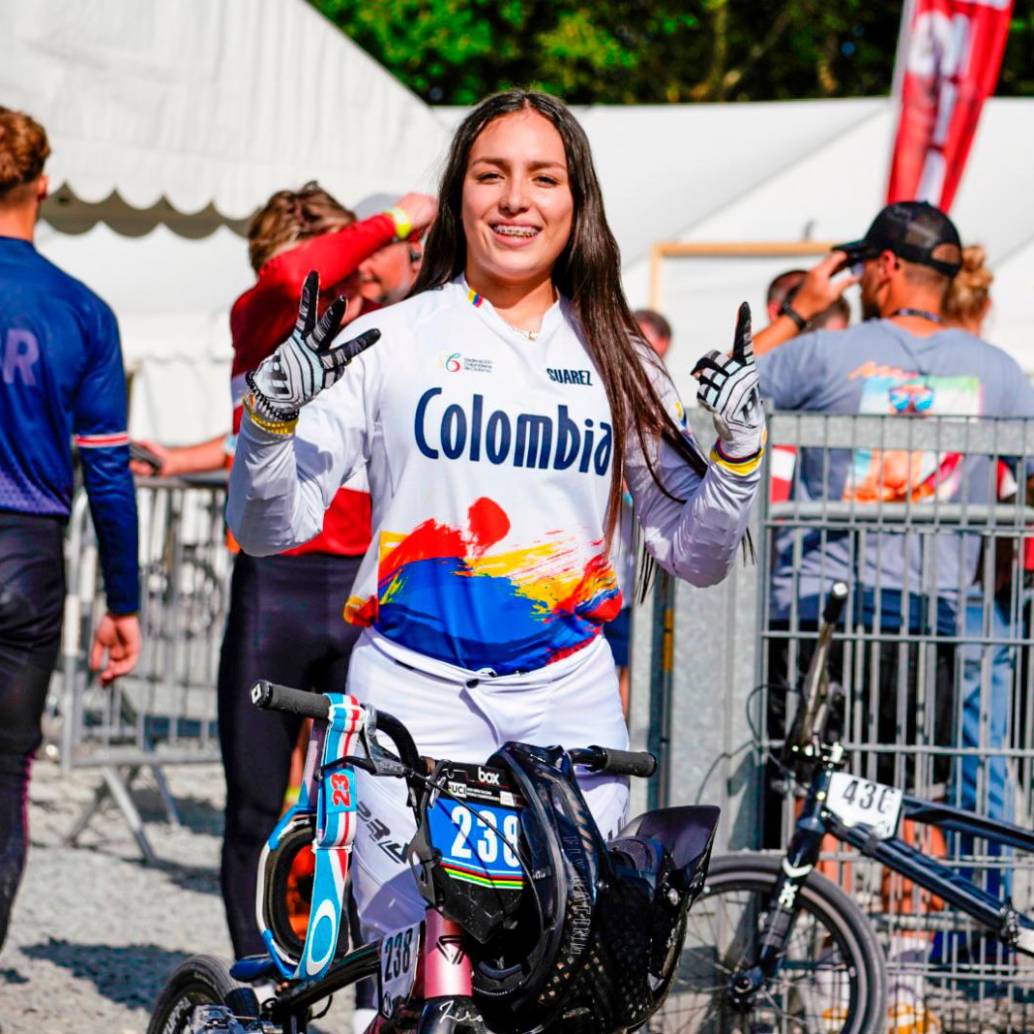 Valentina Jiménez se convierte en W1 y le da le primer oro a Colombia en el mundial de BMX en Dinamarca. Foto: Cortesía prensa BMX Antioquia. 
