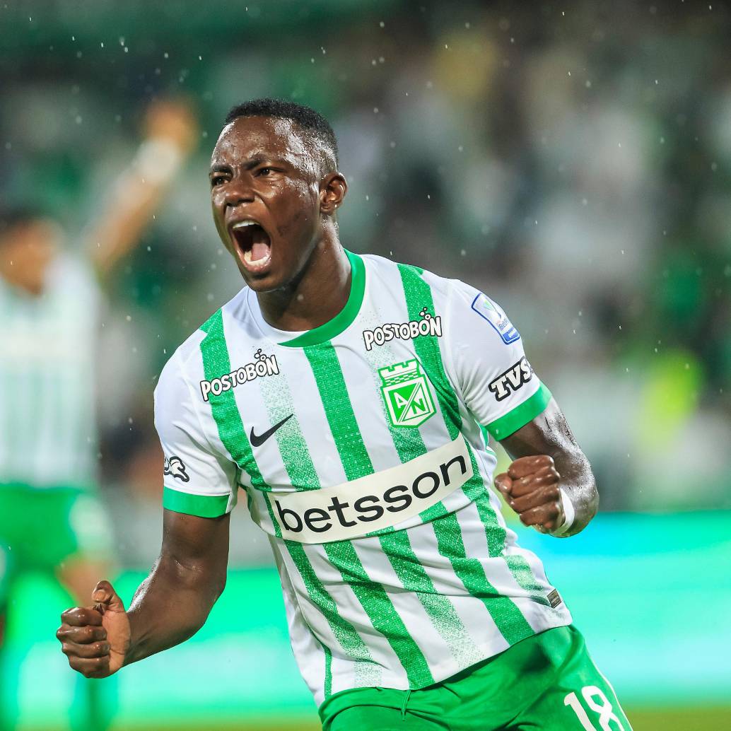 El extremo vallecaucano Marino Hinestroza, de 23 años, es la gran figura de Atlético Nacional en lo que va del 2025. FOTO: CAMILO SUÁREZ