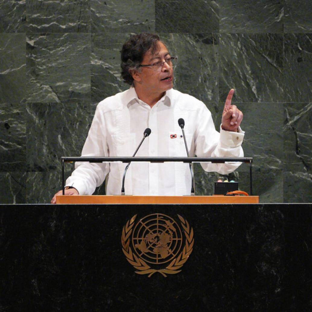 En su última intervención ante las Naciones Unidas, Gustavo Petro criticó a Trump, a Netanyahu y la política antidrogas de Estados Unidos. Foto: Colprensa