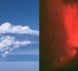 Una columna de ceniza se elevó sobre el volcán Anak Krakatau durante la erupción registrada este 5 de septiembre en Indonesia. FOTO: Redes sociales.