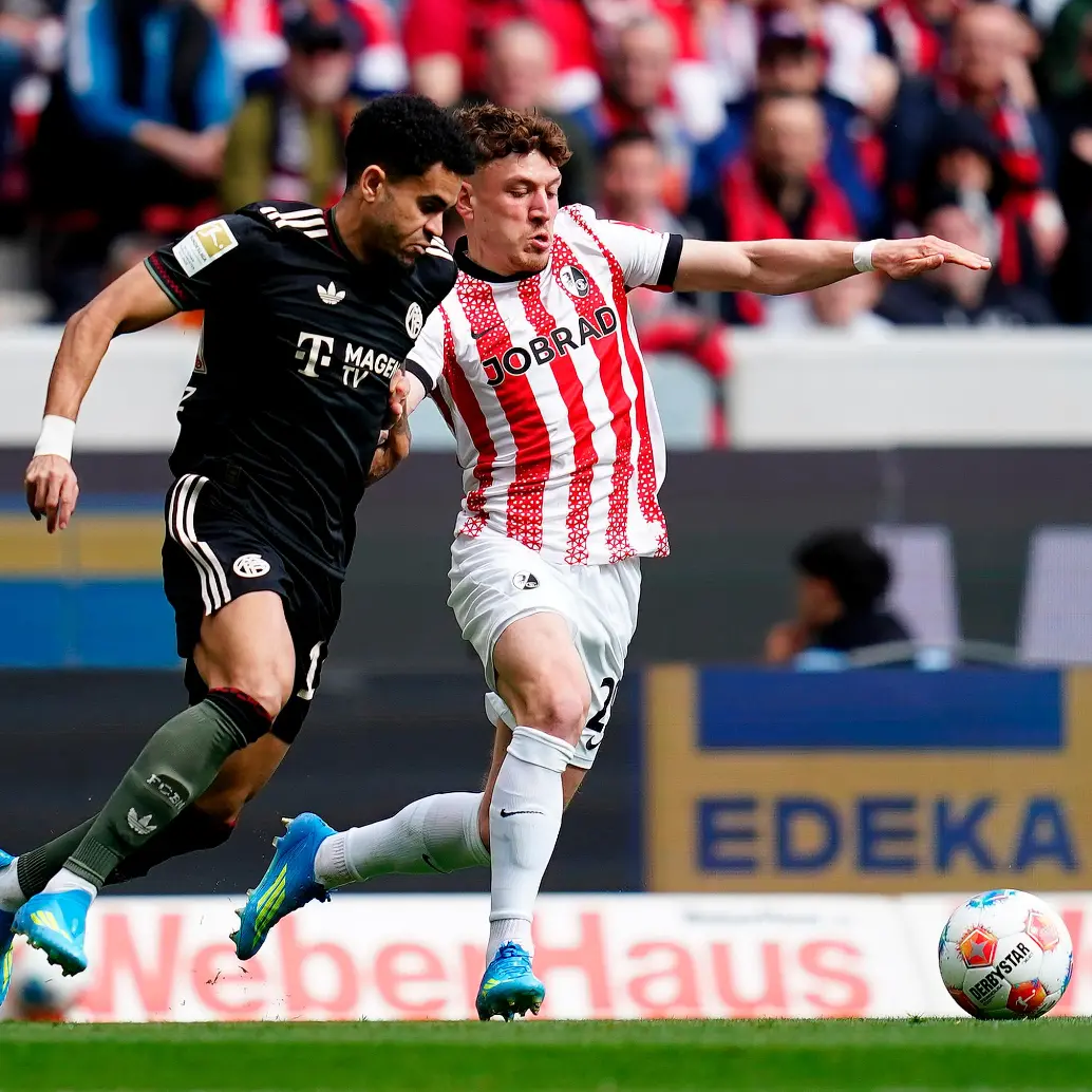 El Bayern Múnich visita al Friburgo por la fecha 28 de la Bundesliga que es liderada por el equipo de Luis Díaz con 71 unidades. FOTO: GETTY