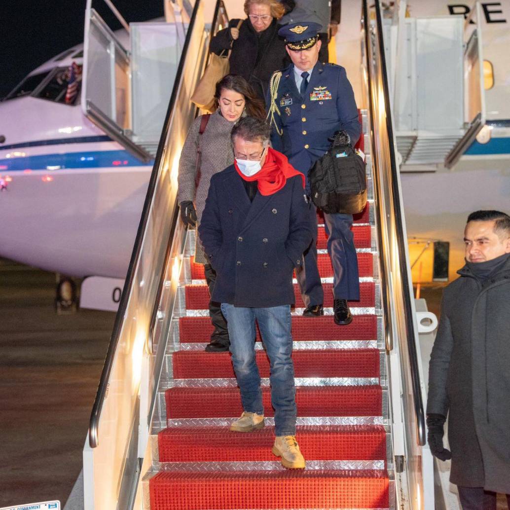El presidente Gustavo Petro llegó en la madrugada a Estados Unidos donde se reunirá con Donald Trump. Foto: Presidencia