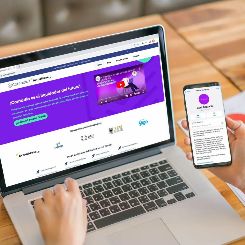 Contadia.com ofrece capacitaciones gratuitas, masterclasses, cursos y consultorías tributarias para que los usuarios estén al día en temas fiscales. Además, garantiza respaldo legal de hasta tres años por cada declaración realizada, un diferencial importante frente a otras plataformas. FOTO: Cortesía