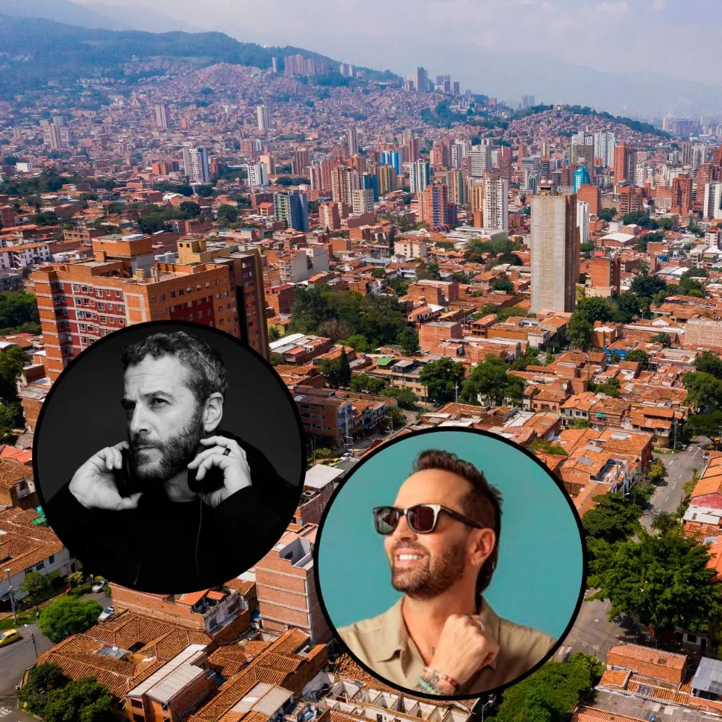 Medellín fue la inspiración, hace 40 años, de una canción que se volvió identidad. Ahora regresa, ampliada a Colombia gracias a José Gaviria y Lucas Arnau (en los círculos). FOTOS Manuel Saldarriaga y cortesía