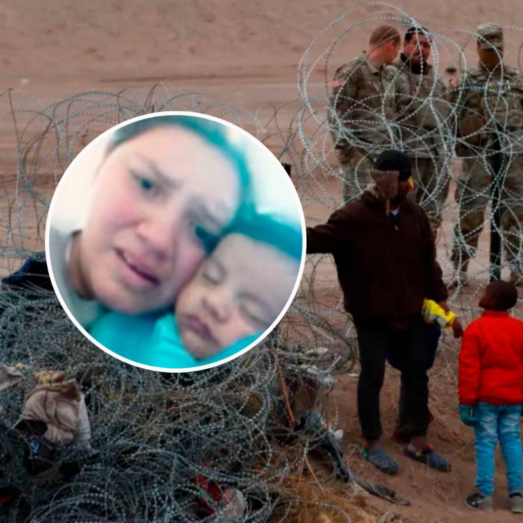 Mireya López, su hijo de dos meses Juan Nicolás, su esposo y otra hija de 16 meses, fueron llevados a la frontera con México para su deportación. FOTO: Getty y captura de video