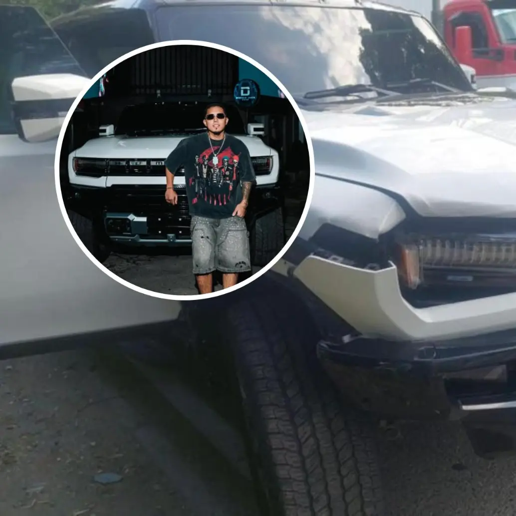 Camioneta de Santiago Jaramillo, mánager de Blessd, estuvo implicada en atropellamiento de ciclista. Fotos: Cortesía suministrada a EL COLOMBIANO y redes sociales