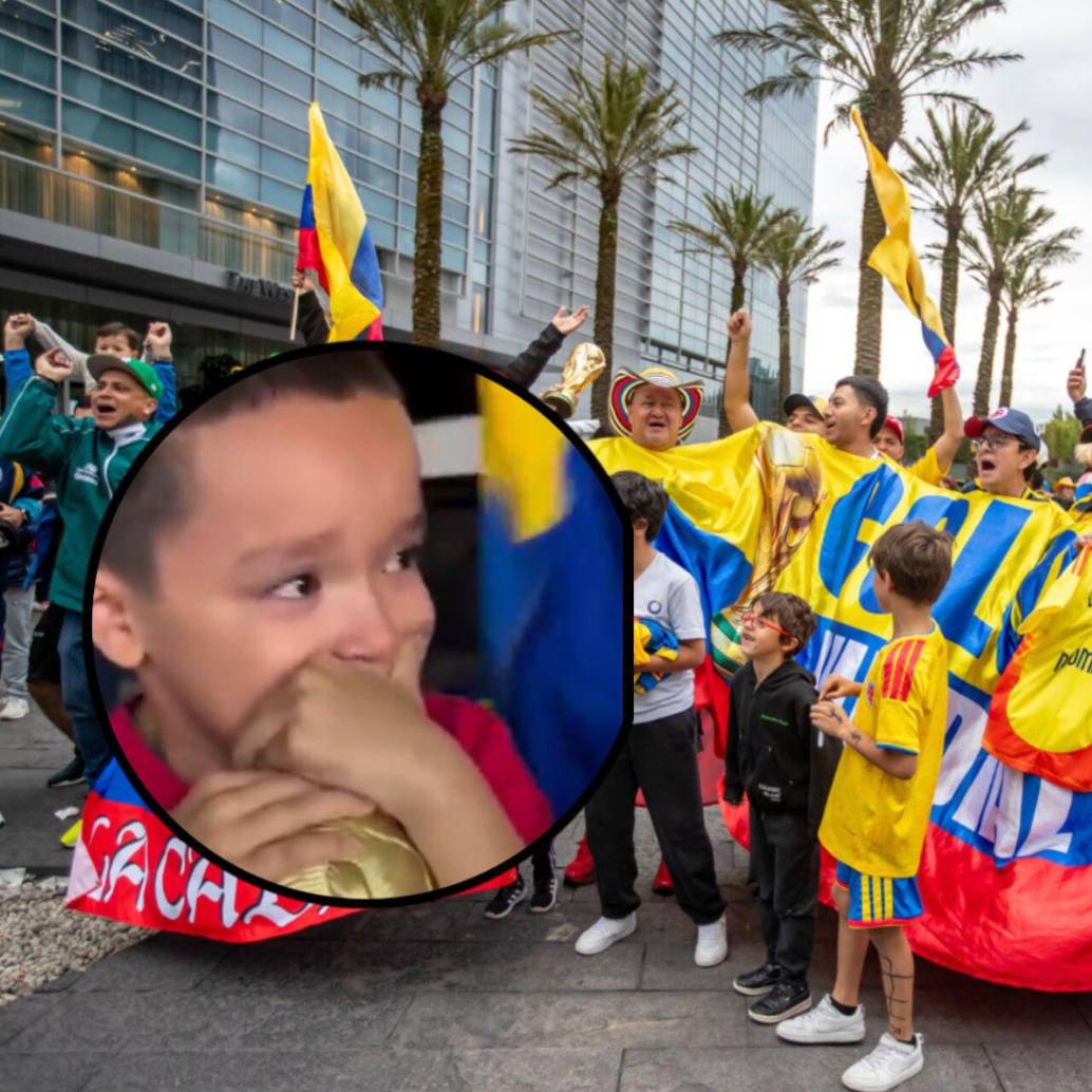 La marea amarilla que estuvo dentro del estadio Azteca animaron a un niño que al parecer lloraba por la derrota de Uzbekistán. Fotos: Juan Antonio Sánchez y captura video de X @DailyTurkic