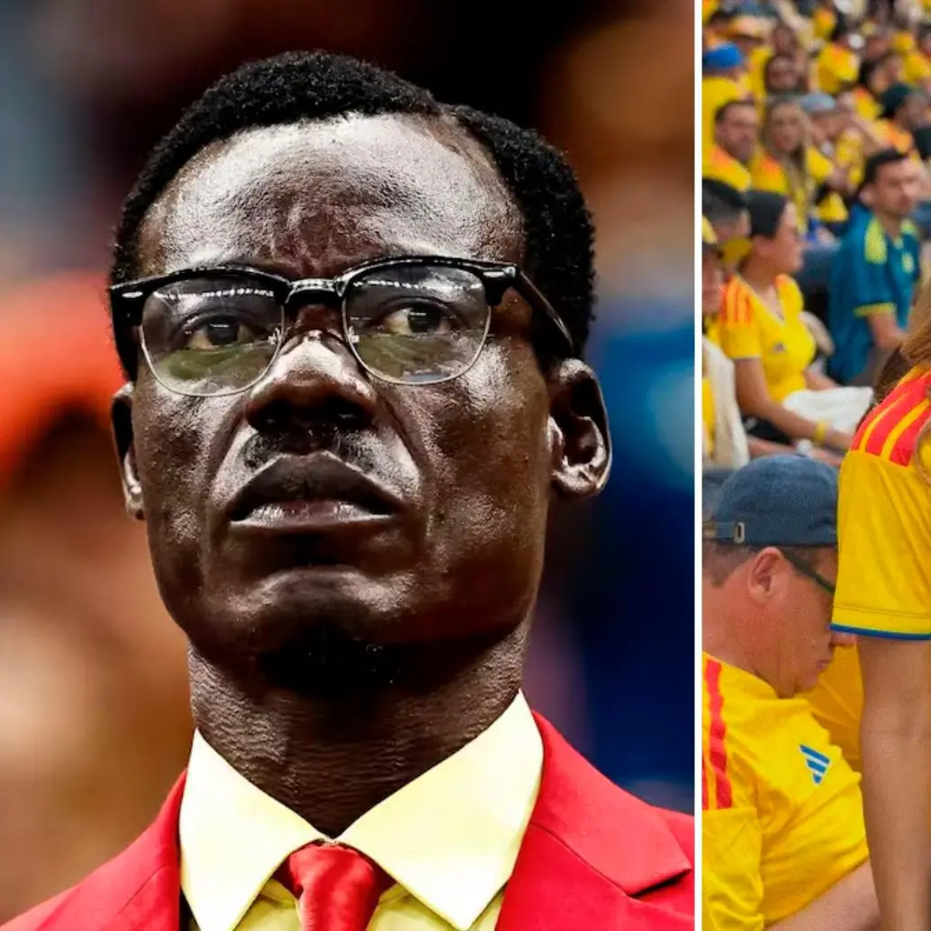 Lumumba Vea, el hincha más famosos del mundial de 2026, y Cristina Hurtado, la modelo colombiana. Foto Tomada de redes sociales.